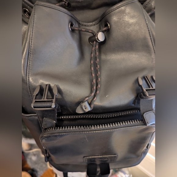 EUC Coach Smith full grain black leather terrain Track laptop backpack C2710 - Picture 15 of 16